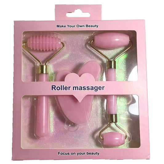 3-piece Resin Face Roller and Guasha Massager Set